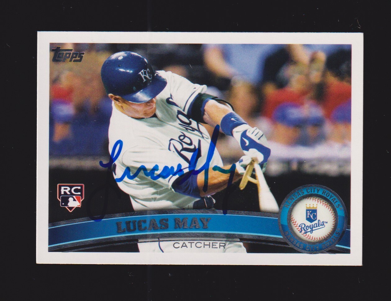 2011 TOPPS #91  Lucas May  ROOKIE  KANSAS CITY ROYALS  SIGNED AUTOGRAPH AUTO COA
