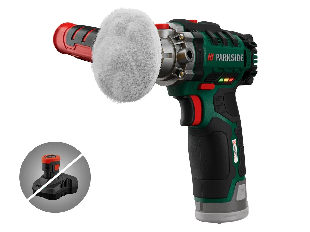 Parkside 12v Cordless 75 mm Polisher Sander Buffer with