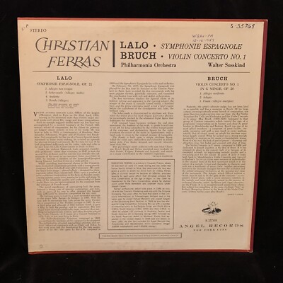 CHRISTIAN FERRAS, violin - BRUCH Concerto & LALO - SUSSKIND