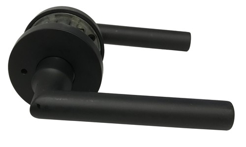 Baldwin 9BR3533-141 Tube Reserve Lever Round Rose Privacy Set in Satin Black - Picture 1 of 2