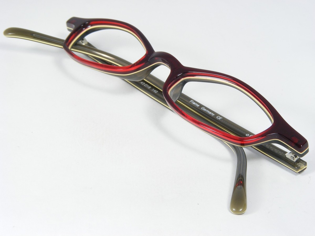 OGI A7069 190 BURGUNDY-RED /CREAM /OLIVE EYEGLASSES FRAME 43-19