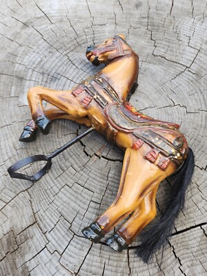 RARE ANTIQUE 1900 SALESMAN SAMPLE Carousel Horse Handmade Carved