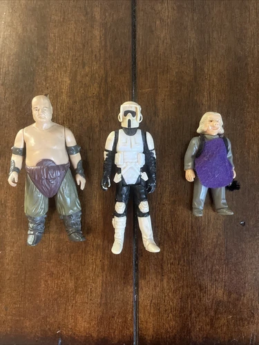 Vintage Star Wars 1984 RANCOR KEEPER, 1980 Ugnaught & 1983 Biker Scout