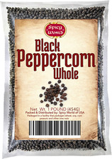 Spicy World Black Peppercorns Whole 1 Pound 16 Oz - Steam Sterilized Non-Gmo T