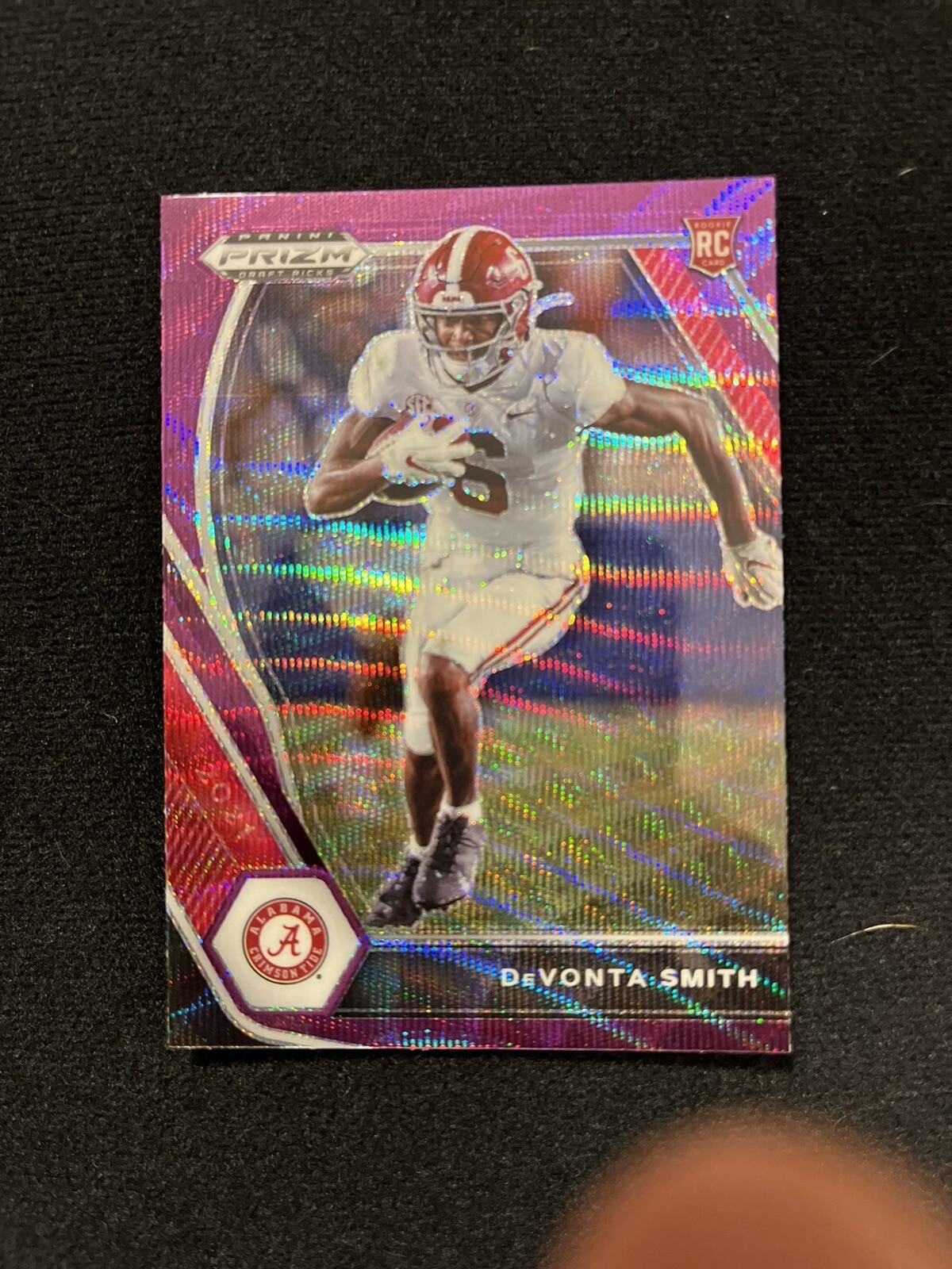 2021 Panini Prizm Draft Picks Devonta Smith Purple Wave Prizm Rookie Card #101