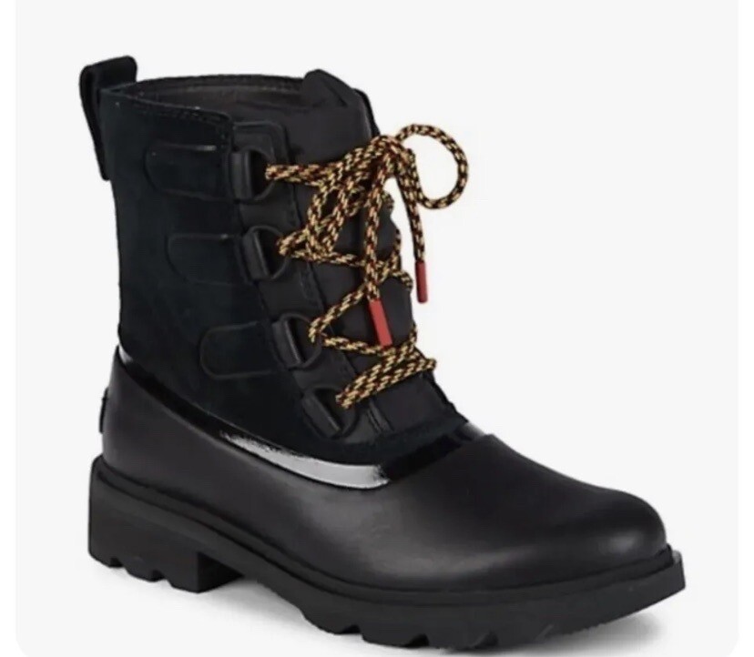 NEW Sorel Women's Black Lennox Street Lace Up Duck Waterproof Snow