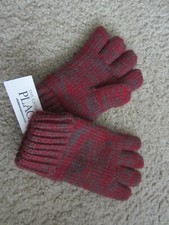 NWT The Children's Place knit gloves fleece lined- size 4-7- red and gray