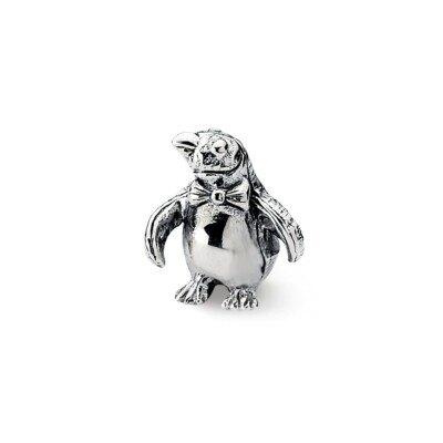 Penguin Bead .925 Sterling Silver Antique Finish Reflection Beads