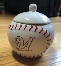 Vtg 2013 Boelter Brands MILWAUKEE BREWERS MLB Baseball logo Sugar Bowl Ceramic