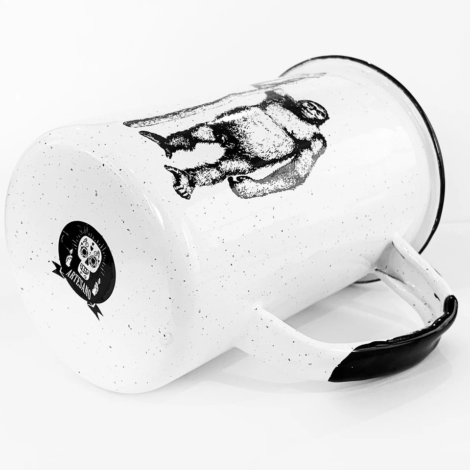 Beer Mug for Dad Hand-crafted Neanderthal Enamel Mug for Father's Day - Image 2 of 3