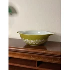 Vintage Pyrex spring blossom crazy daisy 444 4 qt green Cinderella mixing bowl