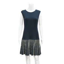 ADEAM | Navy Pleated Knit Dress Size XS