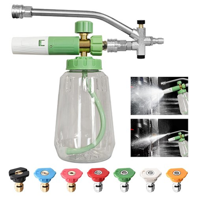 #ad Pressure Washer Foam Cannon with Dual Connector Double Tip Attachment 7 Nozzles $34.99