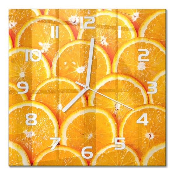 Wanduhr Glasuhr Aus GehäRtetem Glas Orangenscheiben WeißE Zeiger 30X30 Cm-image