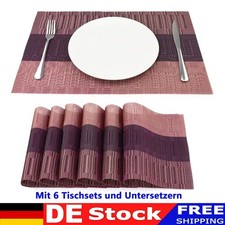 12er Tischset Set PVC Platzset Untersetzer Abwaschbar Platzdeckchen Platzdecke