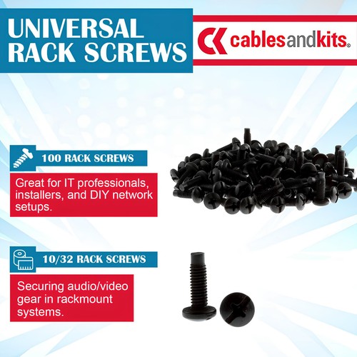 Rack Screws, 10-32 Thread, Phillips Head Qty 100 - Lifetime Warranty - 第 5/8 張圖片