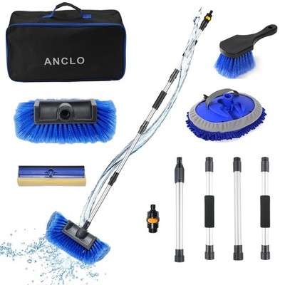 64 Inch Car Wash Brush Long Handle FlowThrough AntiScratch Hose Attachment