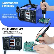 WEP T12 Soldering Station Air Pump Hot Air Gun Solder Iron For Factory Lab