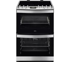 Image of AEG 6000 SteamBake CCS6742ACM 60cm Electric Ceramic Cooker - Stainless Steel