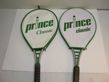 Lot Of 2 Vintage Oversize Tennis Rackets: Prince Classic Aluminum With Covers.