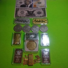 GOLD EAGLE*8*LUCKY LARGE BARS*12 SMALL BARS 4-Diff MORGANS*2 NOTES*NO RESERVE😳
