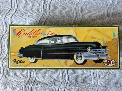 Vintage Japanese Tin Friction Car Cadillac 1950 Boxed ''Fifties'' Made in Japan