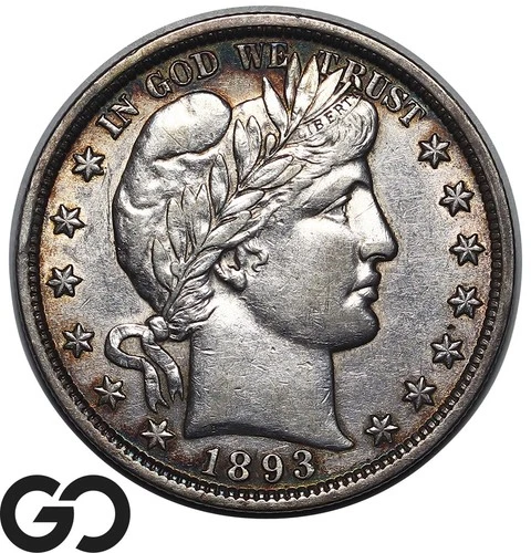 1893 Barber Half Dollar, Tough Choice AU++ Lower Mintage Better Date