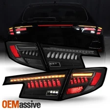 For 22-24 Civic Hatchback Black Tail Light w/LED Sequential Signal +welcome Lamp
