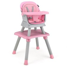 Pemberly Row 8 in 1 Baby High Chair Convertible Dining Booster Seat Pink
