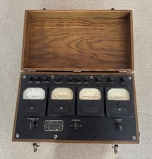 Huge Vintage Weston Industrial Analyzer Model 639 in lovely solid oak case.