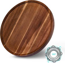 Lazy Susan Organizer for Table, 12 Inch Wooden Lazy Susan Turntable for