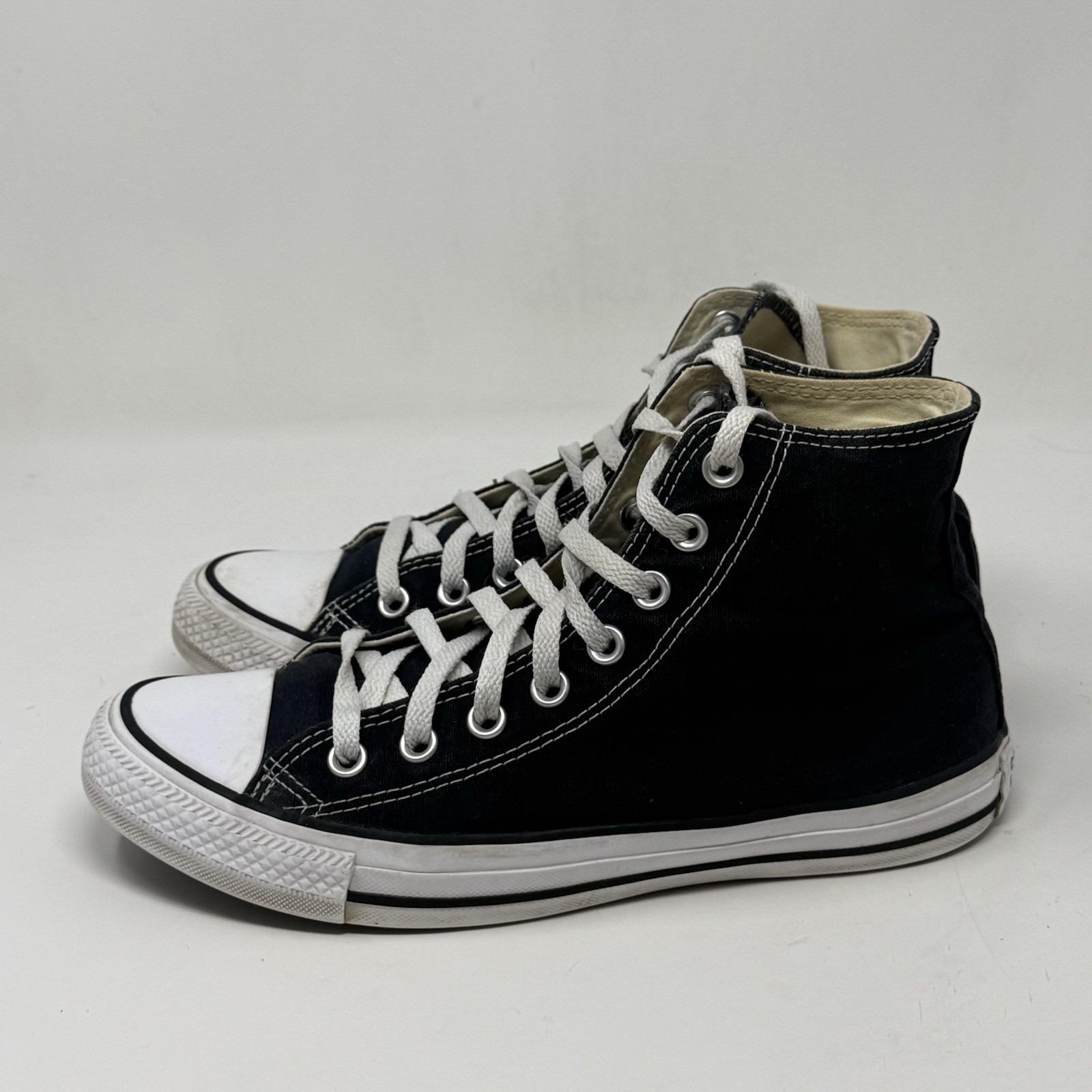 Converse All Star Chuck Taylor Sneakers Womens 9 Black Canvas High Top Shoes thumbnail 3