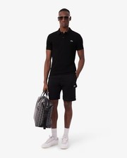 Slim Fit L.12.12 Piqu  Polo Shirt Men Black Lacoste Short Sleeves FR 4 US M NWT