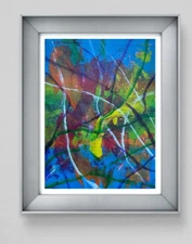 Original Art "Bustling" 9x12 Canvas Expressionism Abstract Design Home Art