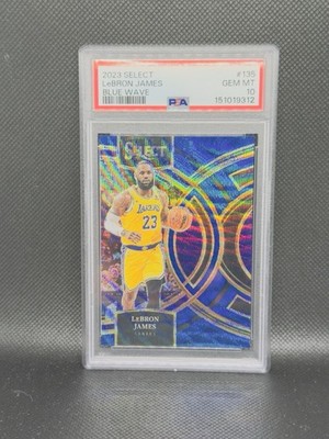 LeBron James 2023 Select Premier Blue Wave /75 PSA 10 GEM MINT LOW POP Lakers