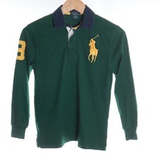 Polo Ralph Lauren Boys Green Long Sleeve Embroidered Logo Polo Shirt M 10-12