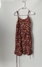 Nine West Womens Brown Printed Sleeveless Waist Tie Fit & Flare Dress Size M