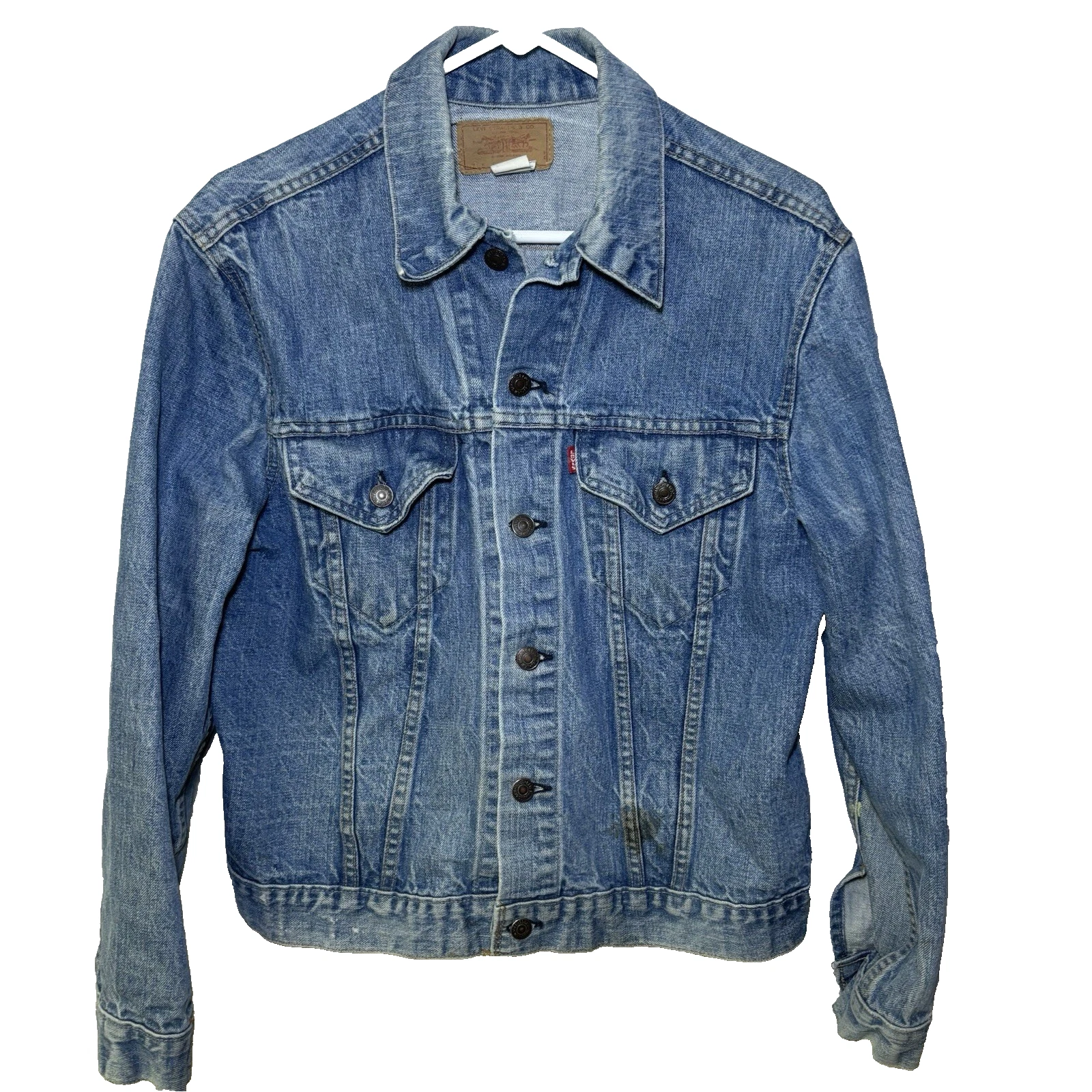VINTAGE Levis Trucker Jacket Mens Large Type III 70505-0213 Made USA 70s Denim