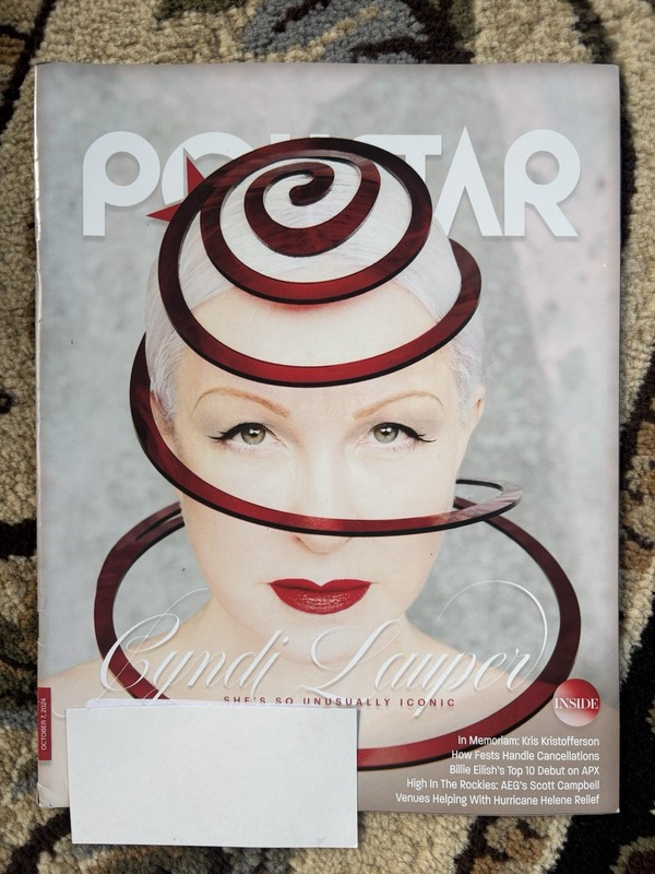 CYNDI LAUPER Pollstar Magazine music band RARE industry address label