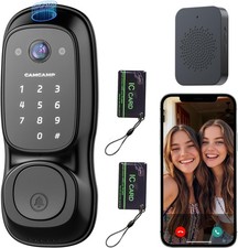 Video Smart Lock Wi-Fi Camera Doorbell Fingerprint Keyless Door Lock 2-Way Audio