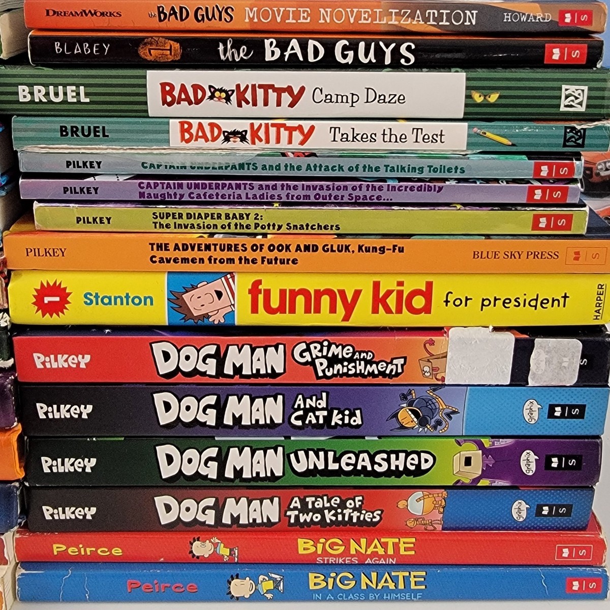 27 Kids Books Lot Diary Of A Wimpy Kid Captain Underpants Dog Man
