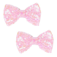 Love Fairy 3-Inch Glitter Bow Hairpin - Sparkling Sequin Bow Tie Hair Clip for G