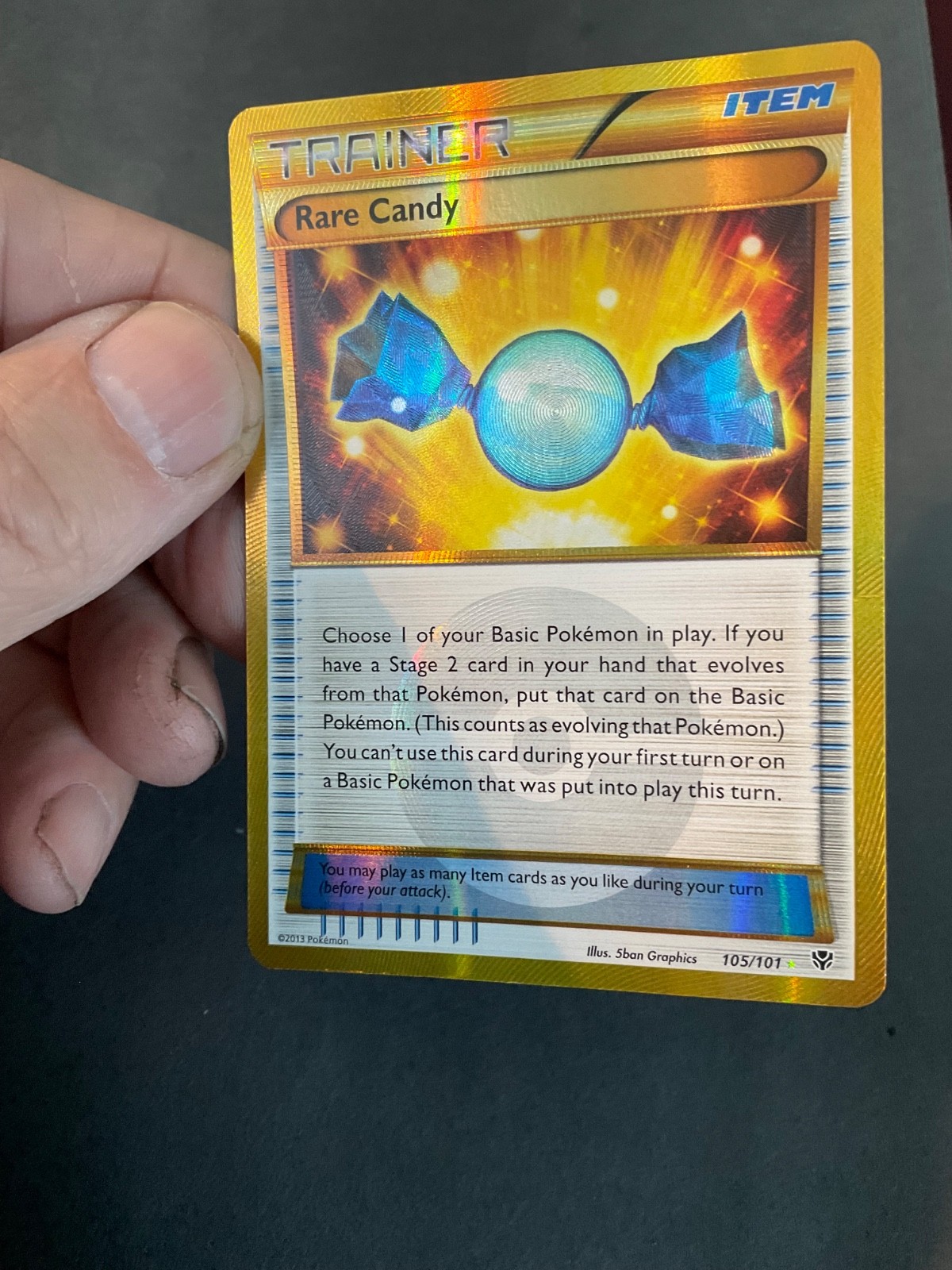 2013 POKEMON BLACK & WHITE PLASMA BLAST #105/101 RARE CANDY HOLO