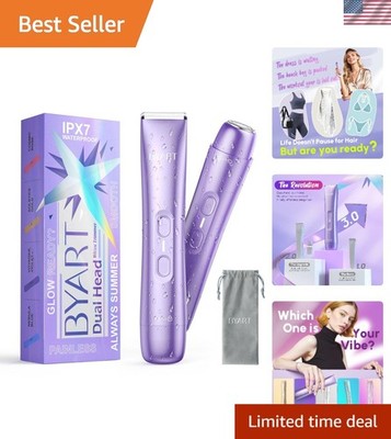 Bikini Trimmer for Women Dual Head   Waterproof & Painless Electric Razors fo...