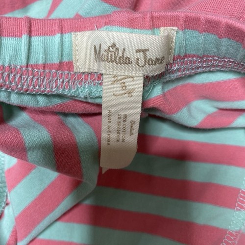 Matilda Jane Happy and Free Big Ruffle Pants Girls Size 8 Pink/Green Stripes - Picture 4 of 6