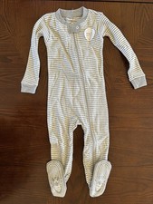 Burt's Bees Baby Organic Cotton Unisex Pajamas, Zip-Front 2 Pack, 12M Letters