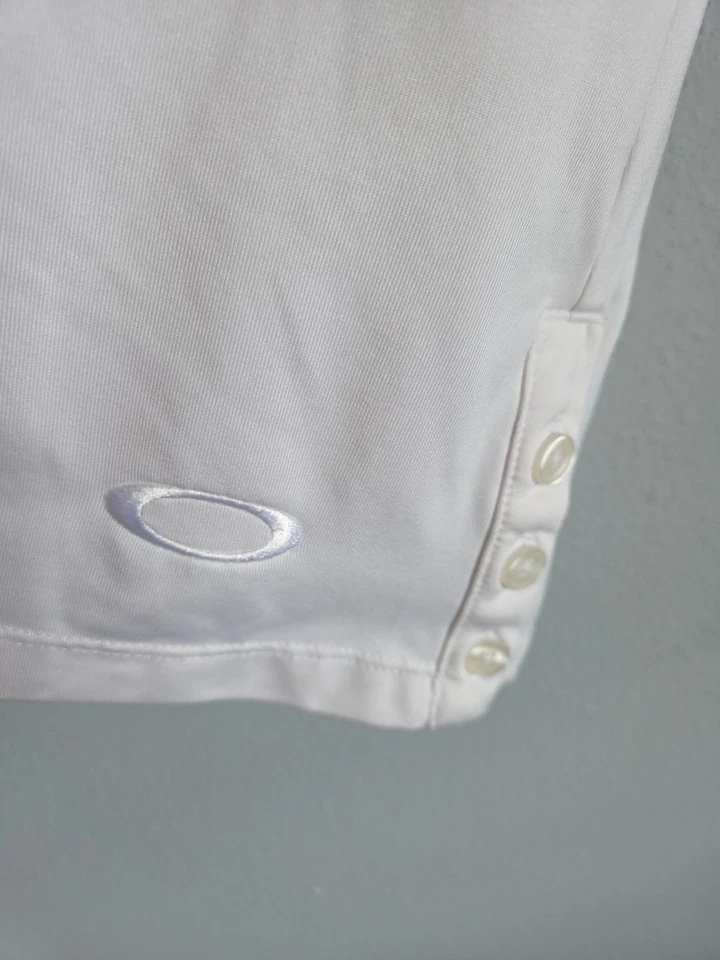 Camisa polo de golf Oakley Nike para mujer L XL blanca entrenamiento activo, lote de 2 Foto 4 de 4