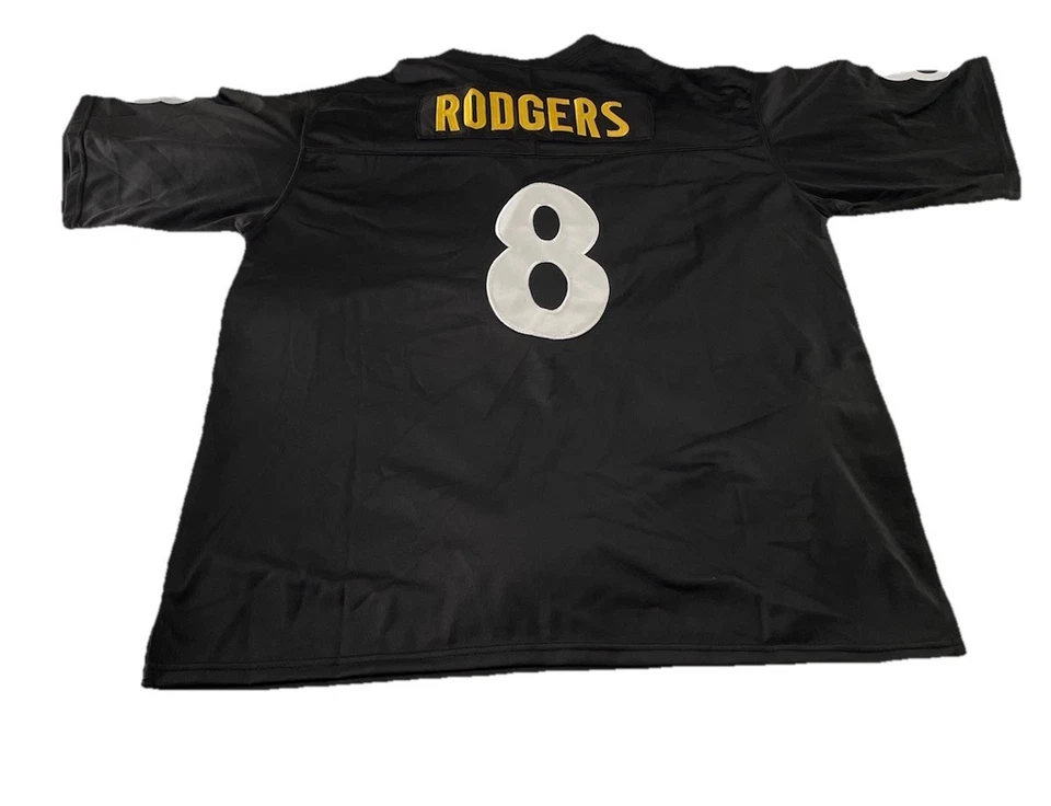 Camisa negra de alta calidad bordada Aaron Rodgers Pittsburgh Steelers nueva sin etiquetas NFL Foto 2 de 4
