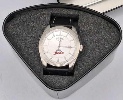 New Callaway Analog Watch Golf/Men Amazing Jake's Black Leather Band CY2075