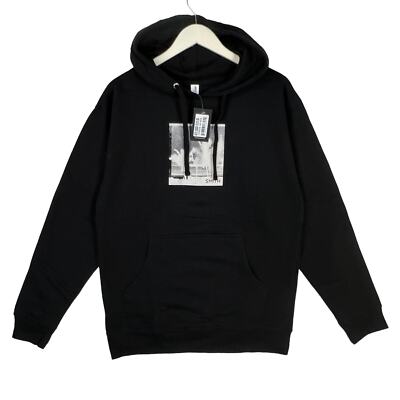 New Smith Men Black Sweater Cotton Hoodie Breaker Pullover Long Sleeve US M 